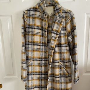 Cynthia Rowley Plaid Pea Coat - Size M (NWOT)